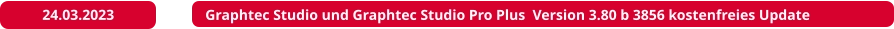 Graphtec Studio und Graphtec Studio Pro Plus  Version 3.80 b 3856 kostenfreies Update 24.03.2023